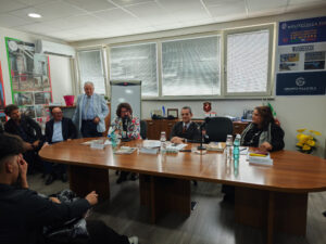 Il Cav. Giuseppe Pellicola, Carlo Pellicola, Riccardo Figliolia e Marilena Daraia durante la seconda Giornata Nazionale del Made in Italy, presso Gruppo Pellicola
